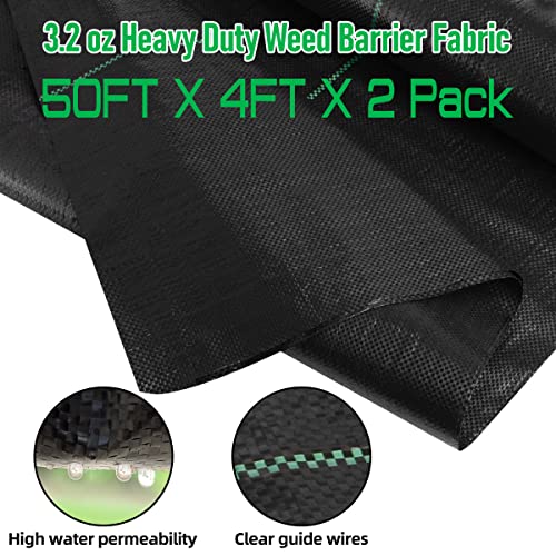 LAVEVE 4FT x 100FT Weed Barrier Landscape Fabric Heavy Duty - size: 4×100FT