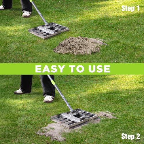 WORKPRO Lawn Leveling Rake, 17"x10" Rake with 75-Inch Adjustable Handle - size: 17''x10''-6FT