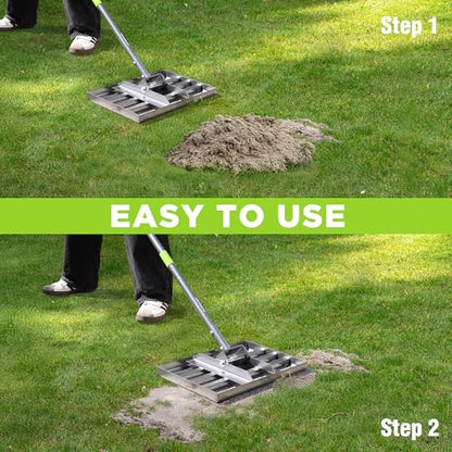 WORKPRO Lawn Leveling Rake, 17"x10" Rake with 75-Inch Adjustable Handle - size: 17''x10''-6FT
