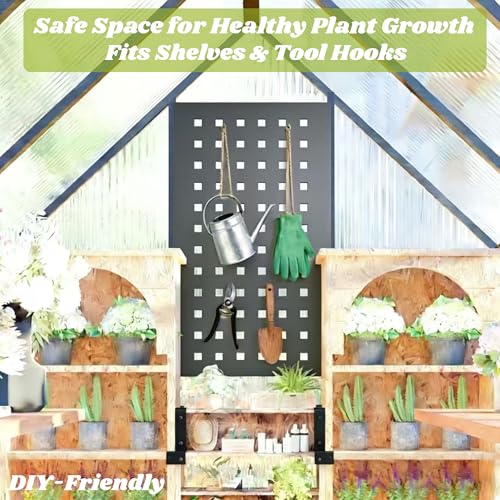 6x4FT Outdoor Greenhouse with Roof Vent, Charcoal Black - color: Charcoal Black, size: 6×4FT