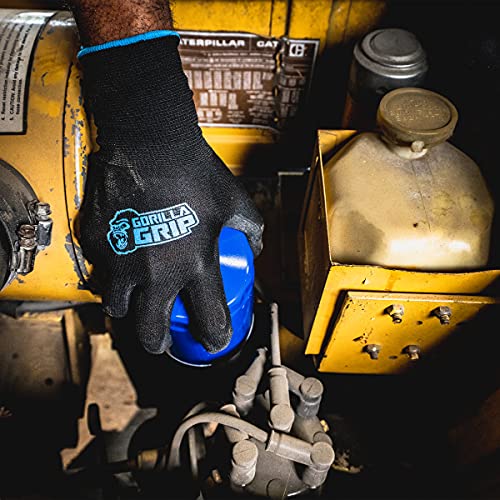 GORILLA GRIP Never-Slip Maximum-Grip All-Purpose Gloves, Nylon, Large