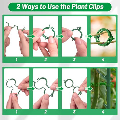 10 Plant Support Stakes for Indoor Plants with Clips & Plant Tie