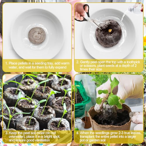 Legigo 100 Pcs 36mm Peat Pellets for Seedlings, Seed Starter Soil Pods - size: 36mm