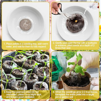 Legigo 100 Pcs 36mm Peat Pellets for Seedlings, Seed Starter Soil Pods - size: 36mm