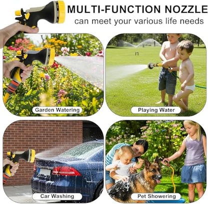 Garden Hose Nozzles with 10 Watering Patterns, Water Hose Nozzle Sprayer - color: Yellow