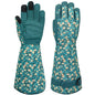 Thornproof Rose&Cactus Gardening Gloves,Gauntlet Garden Glove,Gifts - color: Lake-blue Flower, size: Small