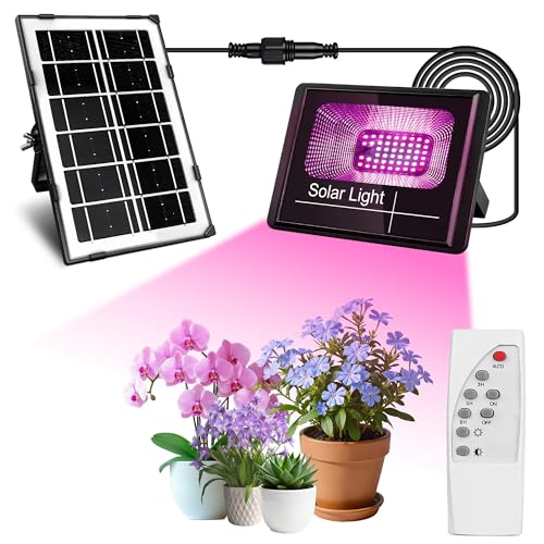 Loscarol Solar Grow Light, Full Spectrum Plant Light with Timer & Remote