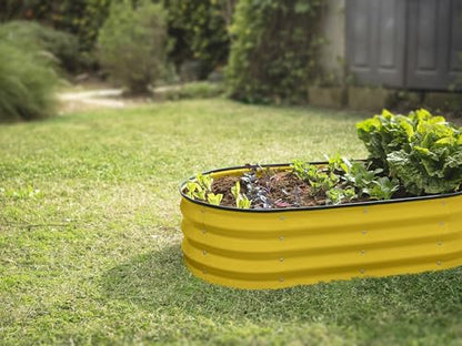 Plant & Plot Galvanized Raised Garden Beds Outdoor // 4×2×1 ft (2-Pack) Planter Raised Beds for Gardening, Vegetables, Flowers (Yellow) // Large Metal Garden Box - color: Yellow