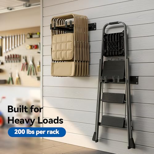 Expandable Folding Chair Storage Racks Wall Mount, 11.4"–15.7" Adjustable