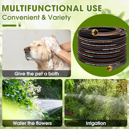 Garden Hose 75ft x 5/8", Heavy Duty Water Hose, Kink Resistant - color: Black, size: 75FT
