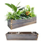 Wood Window Box Planter, 2 Pcs Planter Boxes with Removable Plastic Liners