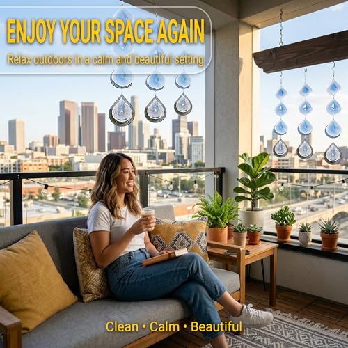 Reflective Bird Deterrents for Outside, Woodpecker Repellent - size: Water Drop