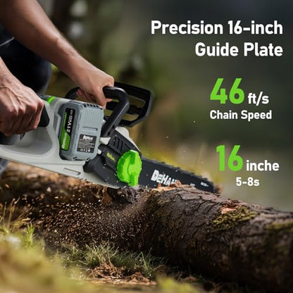 16" Brushless Cordless Chainsaw, Battery Powered Chain Saw - size: 16 inch Handheld