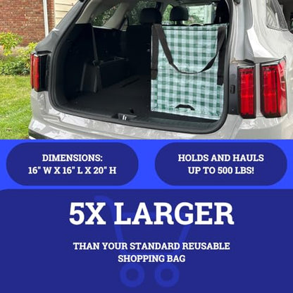 DURASACK Heavy Duty Storage Tote Bag 22-Gallon, Gingham Green - color: Gingham Green, size: Single