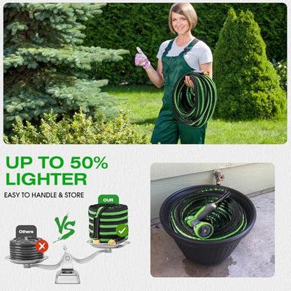 25FT Lightweight Super Flexible Garden Hose - color: black-green, size: 25 FT