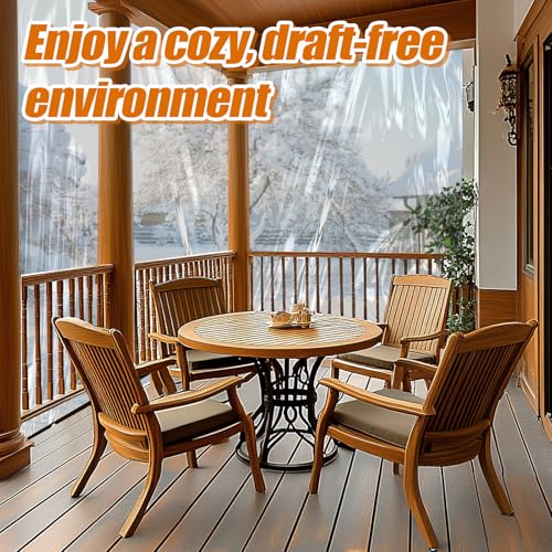 6.6x10ft Anti-Tear Clear Tarp Waterproof, Windproof Poly Tarpaulin, 2pcs - size: 6.6x10ft