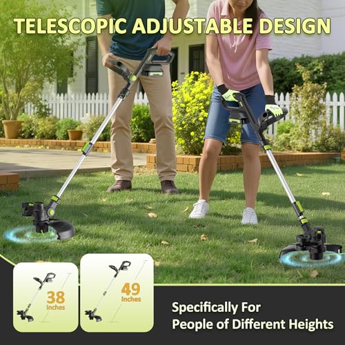 12-in Cordless String Trimmer/Edger, Two 2.0Ah Batteries, Auto Line Feed