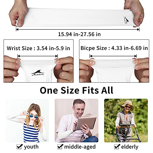 Achiou Volleyball Arm Sleeves for Women, Cooling Ice Silk Sun Sleeves Youth - color: 2 Pairs: White