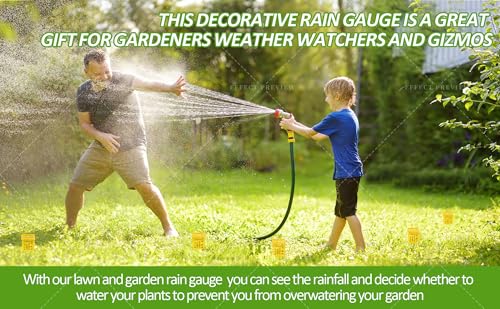 10PCS Rain Gauges Outdoor 1.5" Transparent Sprinkler Rain Gauge for Lawn with Wide Mouth Water Measuring Tool (Yellow)