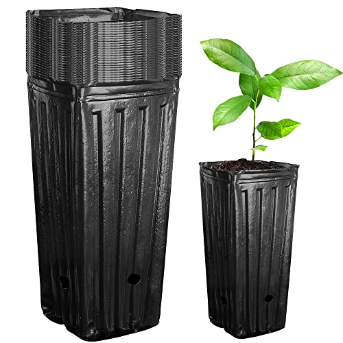 20 Pcs Plastic Deep Nursery Treepots, Tall Tree Pots Deep Seedling Pots - color: 20pcs