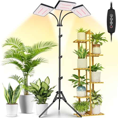 LBW Grow Light for Indoor Plants, 642 LEDs Grow Light with Stand - size: 3-Head