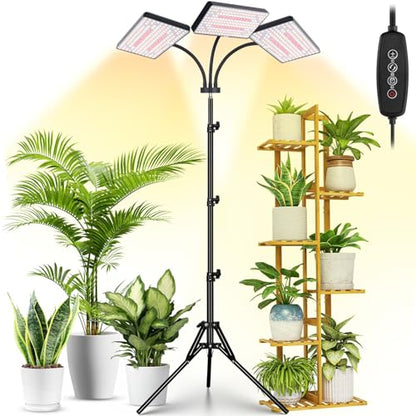 LBW Grow Light for Indoor Plants, 642 LEDs Grow Light with Stand - size: 3-Head