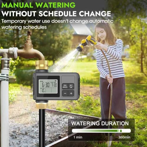 120FT Drip Irrigation System with Smart Water Timer - size: 120Ft Brass Fitting with Timer