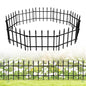 Decorative Metal Garden Fence 11" x 12', Small Fence Border with Stakes - size: 11″H x 12ft（10 Panels）