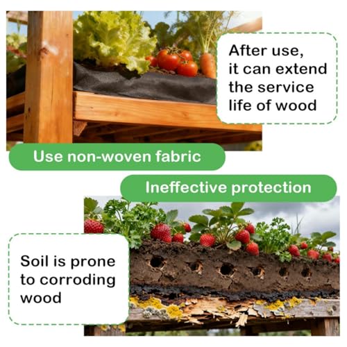 2 Pack Planter Liner, Raised Garden Bed & Planter Box Liner for Outdoor Use - size: 2 Pack 63"x114"