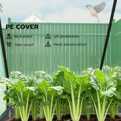 Outsunny 4 x 3ft Metal Planter Box with Mini Greenhouse, Green/Dark Gray - color: Green and Dark Gray