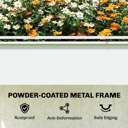 Outsunny Raised Garden Bed with Flip-Up Cover 39.4" x 19.3" x 53.5", White - color: White