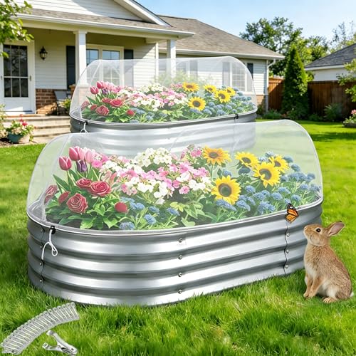 Garden Netting for Raised Beds 2PCS, Raised Garden Bed Plant Netting Cover Mesh with Drawstring for Garden Protection, Rectangular Bird Insect Netting Pest Barrier Screen for Vegetable, 4x2x1ft, White - color: 2pcs White Mesh