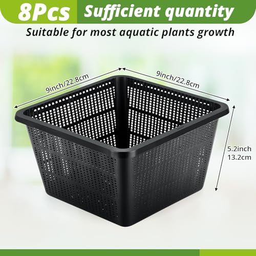 8 Pcs Aquatic Plant Baskets for Hydroponics Water Plant Pots