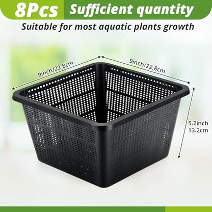 8 Pcs Aquatic Plant Baskets for Hydroponics Water Plant Pots