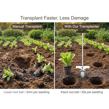 Long‑Handle Bulb Planter with Foot Pedal, High‑Carbon Steel Garden Dibber
