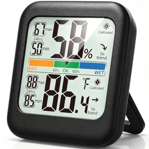 G.CATACC Room Thermometer Indoor Hygrometer Temperature Humidity Monitor - color: Temperature and Humidity Monitor - Black