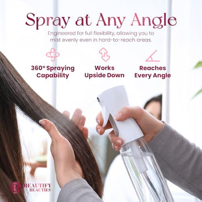BeautifyBeauties Continuous Spray Bottle for Hair, 16.9 oz Mister Spray - color: Clear, size: 16.9 Ounces