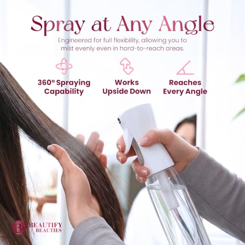BeautifyBeauties Continuous Spray Bottle for Hair, 24 oz Mister Spray - color: Clear, size: 24 Ounces