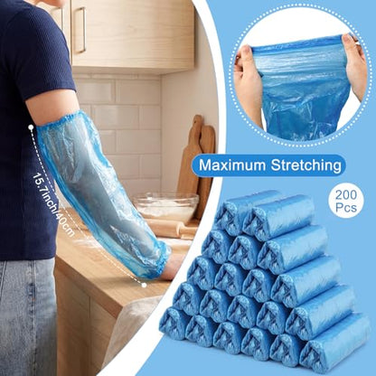 Yinder 200 Pcs Plastic Disposable Sleeves Arm Protectors Bulk - color: Blue