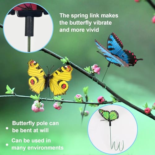 Augshy 75 Pcs Butterfly Decoration Stakes Garden Butterfly Wing Width 3.5in Ornaments for Indoor/Outdoor Christmas Decor - style: Single Layer