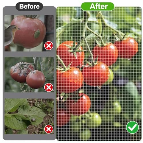 3 Pcs 57"X17.7"X17.7" Square Tomato Netting with Zipper, Insect Cover - size: Square-3PCS