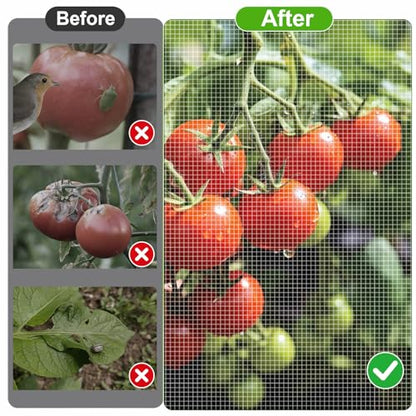 3 Pcs 57"X17.7"X17.7" Square Tomato Netting with Zipper, Insect Cover - size: Square-3PCS