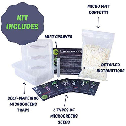 Mountain Valley Seed Co Self Watering Indoor Microgreens Kit - Hydroponic - size: Hydroponic