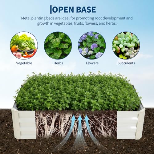 Garvee 4x2x1 FT Raised Garden Bed with PE Cover & Self-Watering System - color: Beige W/ Pe Cover, size: 4x2x1 ft