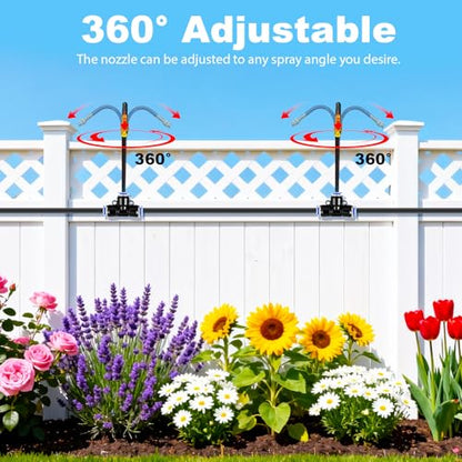 Thiswing 50FT 360° Adjustable Irrigation System for Garden - size: 50 FT
