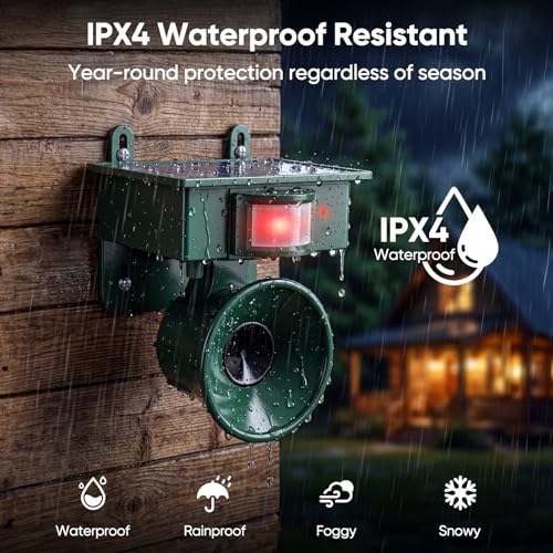 2026 Upgraded Solar Ultrasonic Bird Repellent Devices Outdoor (2-Pack)