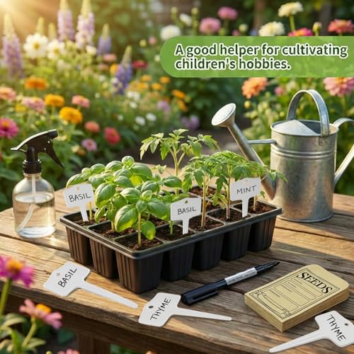 30 Pcs Seed Envelopes, 30 Pcs Plant Labels and 1 Plant Marker (White) - color: White