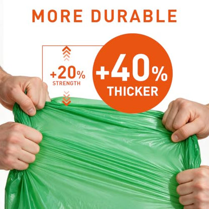 55-60 Gallon Compostable Trash Bags Liners, Heavy Duty Extra Thick 1.57 Mil, 208.2 Liter, 15 Bags, Lawn, Yard, and Restaurant Use, ASTM D6400, US BPI, OK Compost Home Certified - color: 55G-15count