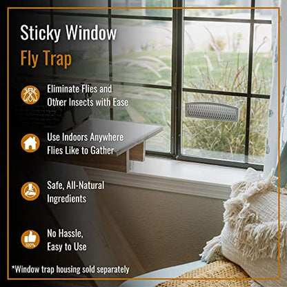 Dr. Killigan's Sticky Window Fly Traps Indoor - 6 Refill Inserts