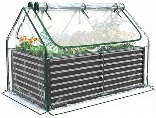 Quictent Large Raised Garden Bed with Cover 6x3x2 ft - color: Clear, size: 6 x 3 x 2 ft